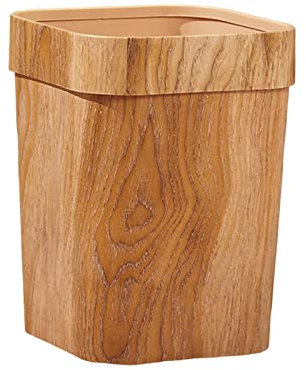 Baoblaze Haushalt Holzmaserung Mülleimer Wiederverwendbarer Mülleimer Papierkorb für Küche Wohnzimmer, EIN