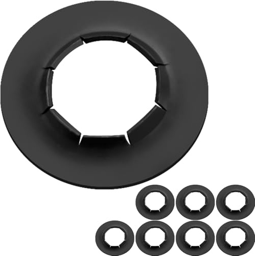 (8-Pack) 1/2 Axle Push Nuts, Dolly Wheel Lock Washers with Oiled Phosphate Finish - Fit 1/2” Axle Rods on Dollies, Yard Trailers, and Lawn Wagons