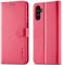 WAURZ Hülle für Samsung Galaxy A54 5G, Schutzhülle Leder Klappbar Flip Case mit Kartenfach Magnet Ständer Handytasche Hüllen Etui Klapphülle Cover, Rose Rot