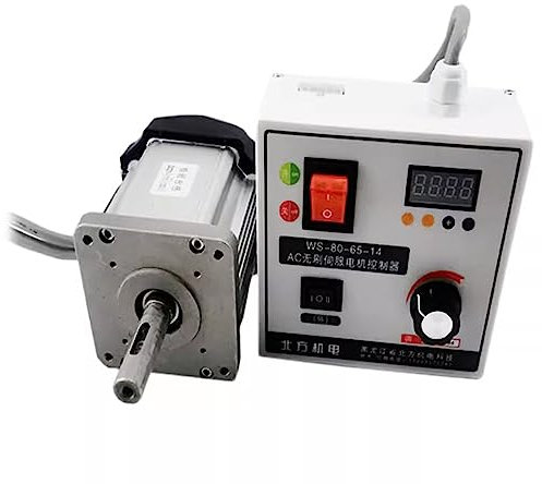 Toplionace 220V Brushless DC Servo Motor Kit with Controller for Woodworking Lathe Belt Bead Machine, Speed Adjustable (600W Kit)