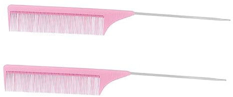 HAKIDZEL 2pezzi Pettine in Fibra Di Carbonio e Acciaio Inossidabile Per Pettinare i Capelli Pettine Per Raccogliere i Capelli Per Uso Domestico e Professionale