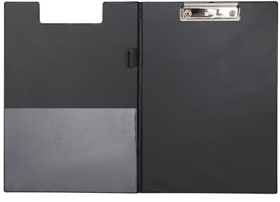 MAUL Schreibmappe A4 MAULpoly | Klemmbrett aus Karton mit PP Folienüberzug | Konferenzmappe mit Fach für Dokumente | Praktisch zum Aufhängen | Für Büro, Küche und Werkstatt | Schwarz