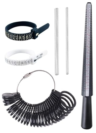 Outil de mesure de la taille de bague, baguier et baguier | 6x outil de mesure des doigts | Outils de dimensionnement de bijoux, jauge de bague de taille anneau outil de mesure réglable anneau outil d