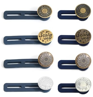 TPZORJX 8 Piezas Extensor Cinturas para Pantalones,Botones Ajustables,Extensión Botón para Jeans,Alargadores Elásticos Unisexo para Camisas,Pantalones,Pantalones de Maternidad