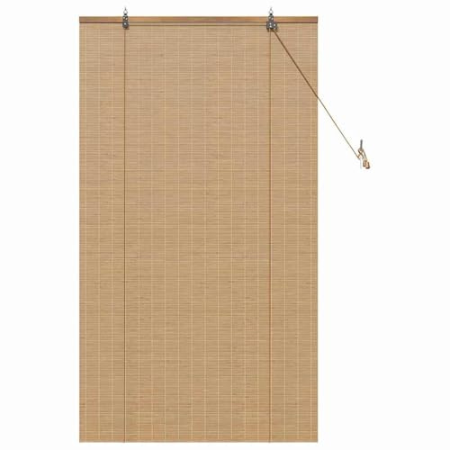 vidaXL Store Enrouleur avec des Rideaux Marron 90 x 160 cm Bambou, Stores enrouleurs Modernes, Ombre rectangulaire, Beige, Parfaite pour Cacher, contrôler lumière, écolo