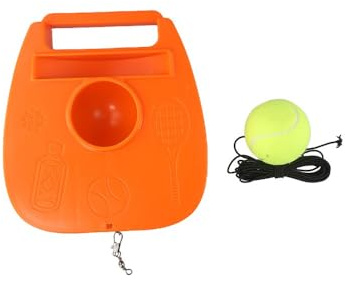 Gettimore Allenatore di tennis rimbalzo con 1 corda e corda per allenamento autonomo, base riempita d'acqua con contrappeso sacco di sabbia, materiale ABS, 22 x 20 x 5,3 cm, 1000 g