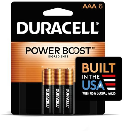 Duracell Coppertop AAA Batteries with Power Boost Ingredients, Triple A Batteries, 6 Count (Pack of 1) for Household and Office Devices, Alkaline AAA Battery
