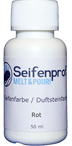 Seifenprofis 50 ml Seifenfarbe (Rot) Badebomben 100% vegan biologisch Farbe zur Seifenherstellung Normal- oder Pigmentbasis