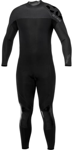 BARE 5MM Revel Men's Full Wetsuit | Combines Comfort and Flexibility | Made from a Blend of Neoprene and Laminate | Designed for All Watersports Including Scuba Diving and Snorkeling | Grey 2XL