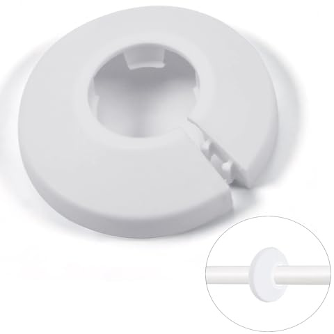 MroMax Fit 2 cm ytterdiameter fläns vattenrör skydd dekoration vit rörskydd radiator PP-plast 20 mm vapenskappa krage för vägg rör rör dekoration 1 st
