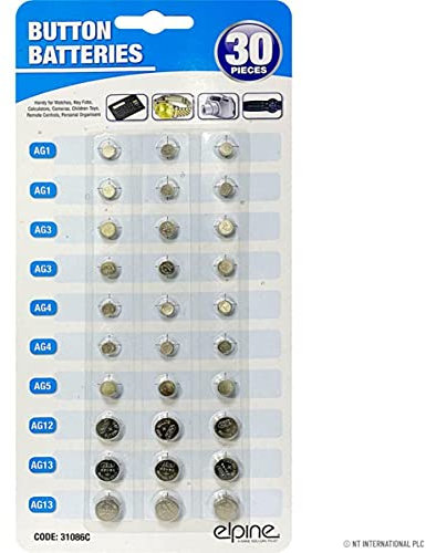 30 ASSORTED BUTTON CELL WATCH BATTERY BATTERIES