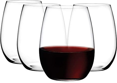 NUDE Vinifera Set of 2, Bordeaux Crystal Wine Stem Glasses 26.75 oz, Lead-Free, Clear Glass Wine Tumbler, Ideal for Cocktails & Perfect For Homes & Bars (4, Pure (20.75 Oz))