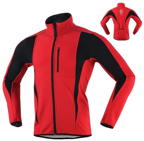 Fahrradjacke Damen Winter Thermo Winddicht Winterjacke Softshelljacke Damen Herren Atmungsaktiv Warm Laufjacke Damen Herren Reflektierende Sport Jacket Fleecejacke Lang Fahrrad Thermojacke