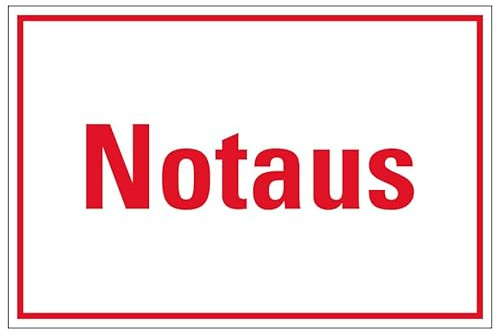 MBS SIGNS Aufkleber Warnung Notaus Hinweis Schild Folie selbstklebend | Größe: 10x15cm, Made in Germany, Rot (Red)