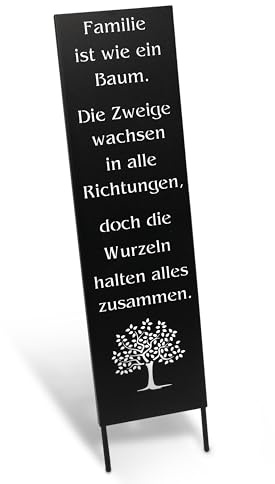 Rostikal Cartel decorativo para jardín (metal, 55 cm), color negro
