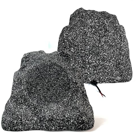 Herdio 6.5 Outdoor Rock Speakers Hardwired 400 Watt,IPX6 Waterproof Design for Pool, Garden, Deck, and Outdoor Activities (Pair)