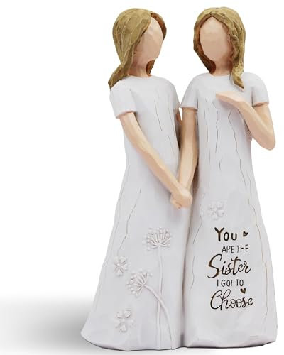 Figura de Ángel de la Guarda Decorativa,Estatuilla de Hermana con MensajeEres la Hermana Que Elegí Figuras de Resina Pintadas a Mano para Decoración del Hogar,Regalo Conmemorativo,Adorno para Navidad