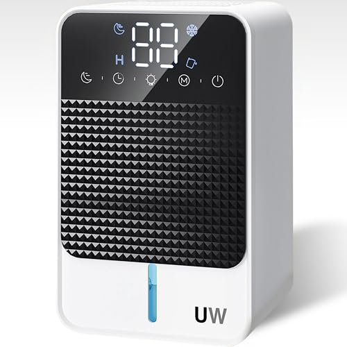 Deshumidificador de Humedad Eléctrico Portátil y Silencioso | Anti Humedad para Habitaciones, Baños y Armarios de 10-15 m² | Con Modo Noche y Auto Apagado