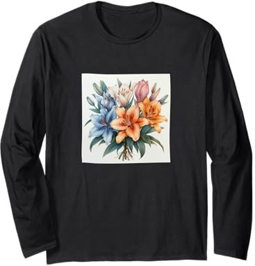 Bouquet de lys asiatiques aux couleurs pastel Manche Longue