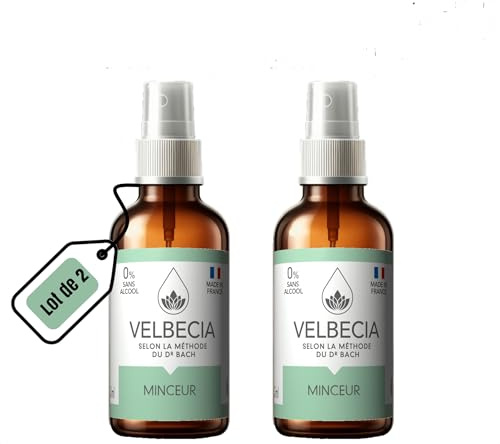 Velbecia® - Elixirs floraux Minceur - Perte de poids 30 ml +1 OFFERT - SANS ALCOOL - Selon la méthode originale du Dr Bach - Pour éviter le grignotage, rester motivée, pour éviter la tentation