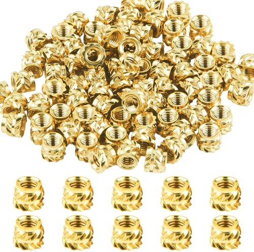 80 tuercas de rosca M3, M3 x 5 x 4 mm, inserto de rosca 3D, insertos roscados de latón, tuercas moleteadas, para carcasas de plástico para portátiles en el sector automotriz