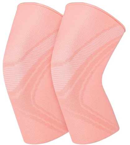 BOODPET Rodilleras Hombre Mujer Pack de 2 – Soporte de Rodilla Transpirable Antideslizante – Alivio del Dolor & Protección Articular – Rodilleras Deportivas para Gimnasio,Talla L – Color Rosa