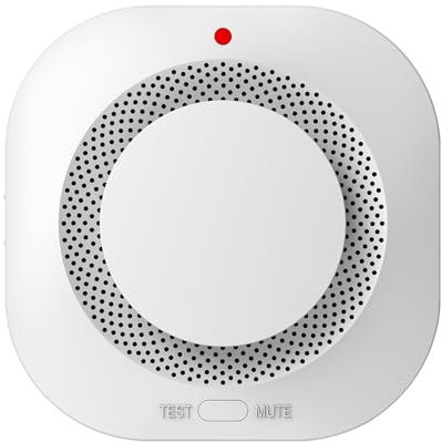 VEMFAY Détecteur de Fumée Intelligent, Alarme Incendie Détecteur Fumée sans Fil avec WLAN, App-Supporté, Detecteur de Fumée avec Support Magnétique et vis, 1 Pièce