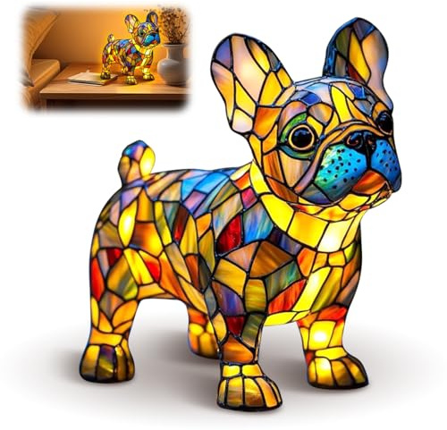 LOMUG Lampada notturna decorativa per cani - Lampada LED - Lampada per cani in resina - Lampada decorativa per animali domestici - Lampada da notte per gli amanti dei cani - Decorazione per interni