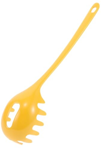 Cabilock cucchiaio di pasta Cucchiaio scanalato pasta colino forchetta per spaghetti colino da cucina colino a mestolo cucchiai di colino per cucinare Yellow