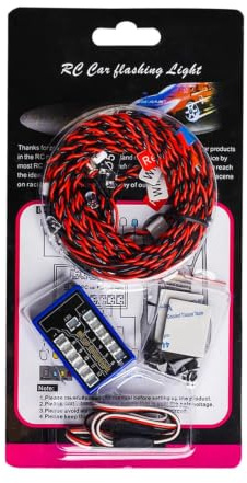 RC Car Truck Buggy 12 LED Flashing Lamp System 4.8 to 6V RC Vehicle Lighting Kit for 1/8 1/10 1/12 and Other Remote Control Cars