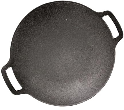 STOBAZA Plancha Barbacoa Hierro Fundido Antiadherente para Camping y Jardín Bandeja para Asar Carne y Hornear Uso Familiar y Profesional