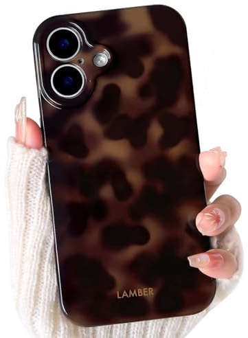 NITITOP Coque pour iPhone 16 Mignonne Marron Motif de Léopard Design Tortue avec Un Esthétique Ambré pour Femmme Fille et Homme Souple en TPU Étui Housse de Protection - Marron