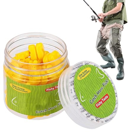 Generiskt abborre 25 stycken majsdesign | flytande fiskbete – mjukt konstgjort bete för fiske för sötvatten saltvatten flod sjö