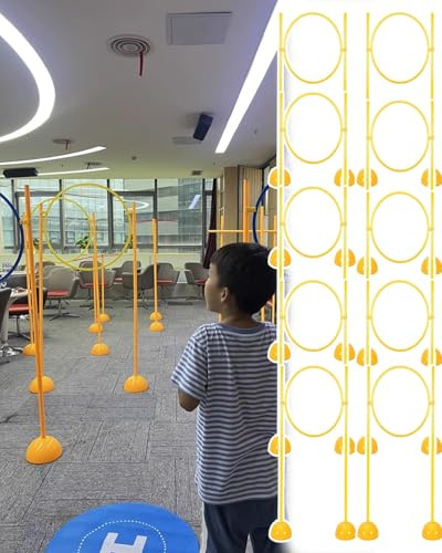 Drone en Kit Kit de Parcours D'obstacles pour Drones D'intérieur pour Enfants, Système de Portique de Jeu pour Quadricoptère avec Base, Cerceaux D'obstacles(10 PACK-DIA 70CM(27.6IN))