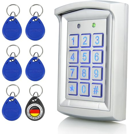 MATHFEL Smart Lock Cerradura electrónica para Puerta de Entrada, Cerradura con código Resistente a la Intemperie con RFID, IP66, 2 relés, abrepuertas con código, Cerradura Inteligente automática