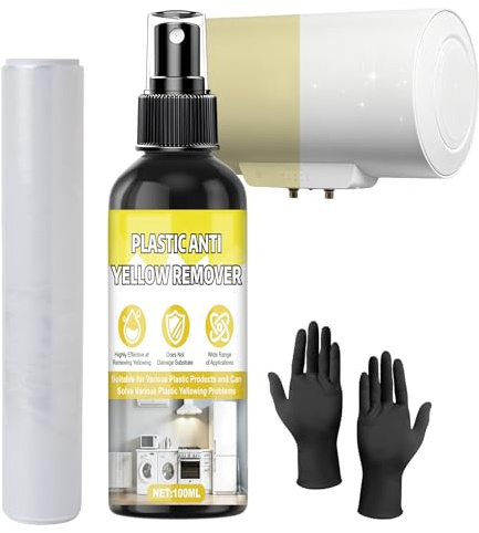 WEILAOK Rinnova Plastiche, Sbiancante Plastica Ingiallita Rimuovi Graffi Plastica Include Pellicola di Plasticas Adatto per Rimuovere L'ingiallimento da Condizionatori, Lavatrici, Infissi, 100 Ml