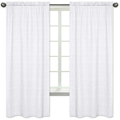 Sweet Jojo Designs White Eyelet Window Treatment Panels -Set of 2