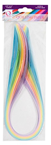 docrafts Qcraft 3mm 100-Piece Deluxe Quilling Paper Strip, Pastels