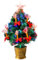 SHATCHI 2Ft/60cm Fibre Optic Christmas Tree with Star Topper - LED Lights Candle & Bow Decorations - Pre-Lit Green Artificial Xmas Tree - Multicolor Changing Lights