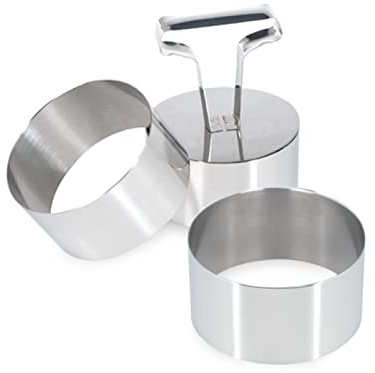 INOXPRAN – Lote de 3 Cortapastas Redondo Acero inoxydable-8 X 8 X 4 cm