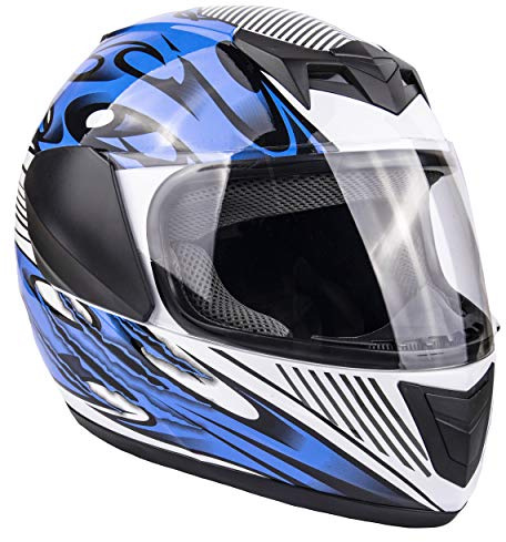 Typhoon Youth Full Face Motorcycle Helmet Kids DOT Street - Blue ( Small )