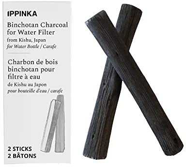 Portable Binchotan Charcoal - Water Purifying Sticks for Great-Tasting Water from Kishu, Japan - Each Stick Filters Personal-Sized Water Bottle - 2 Sticks