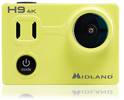 Midland Action Camera H9, Videocamera Ultra-Slim 4K, Video e Foto in Time Lapse, Grandangolo, Wi-Fi, Display LCD e Custodia Impermeabile Fino a 30 Metri