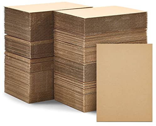 Juvale Flat Cardboard Sheets - 5 x 7 in, Brown, 200 Pack, 2 mm Thick - Bulk Corrugated Cardboard Sheets & Chipboard for Mailer Inserts & Dividers - Craft Board & Backing Board