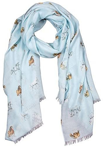 Wrendale Designs by Hannah Dale - Feather and Forelocks Lightweight Horse Scarf - 70cm by 190cm