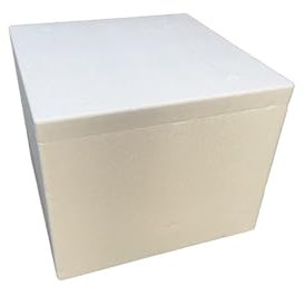 MK Thermobox 48,2 L, Styroporbox/Eisbox für Essen, Getränke & temperaturempfindliche Ware, Isolierbox aus Styropor mit Deckel, Maße: 48,2x48,2x38,2 cm, Wandstärke: 4 cm