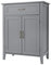Teamson Home Mercer Holz Badezimmermöbel Boden Aufbewahrungsschrank Schublade & Verstellbare Regale Grau EHF-F0018
