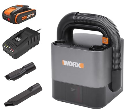 WORX WX030 Aspirador Portátil 20V 2Ah, Coche y Hogar