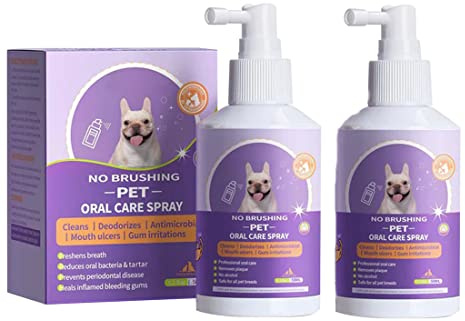 GUSHE New Pet Clean Teeth Cleaning Spray for Dogs & Cats, Pet Oral Spray Clean Teeth, Pet Oral Care Spray, Teeth Spray for Dogs & Cats, Eliminate Bad Breath, Pet Breath Freshener Spray, 50ml