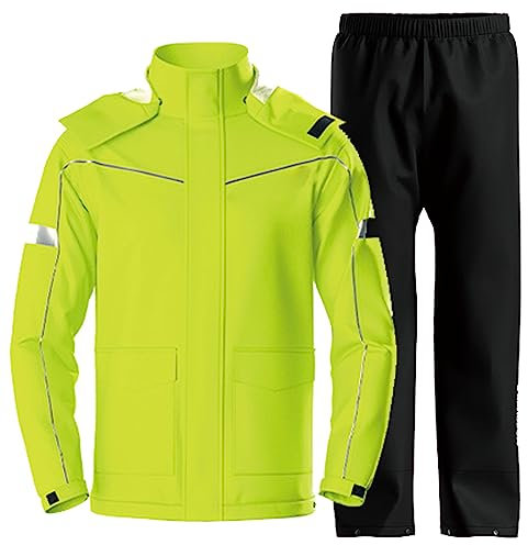 Hcclijo Traje Impermeable Reflectante Transpirable para Lluvia para Hombre Chubasquero para Motocicleta Motociclista Montar Al Aire Libre Ultrafino 403 EN8 Suit XXL